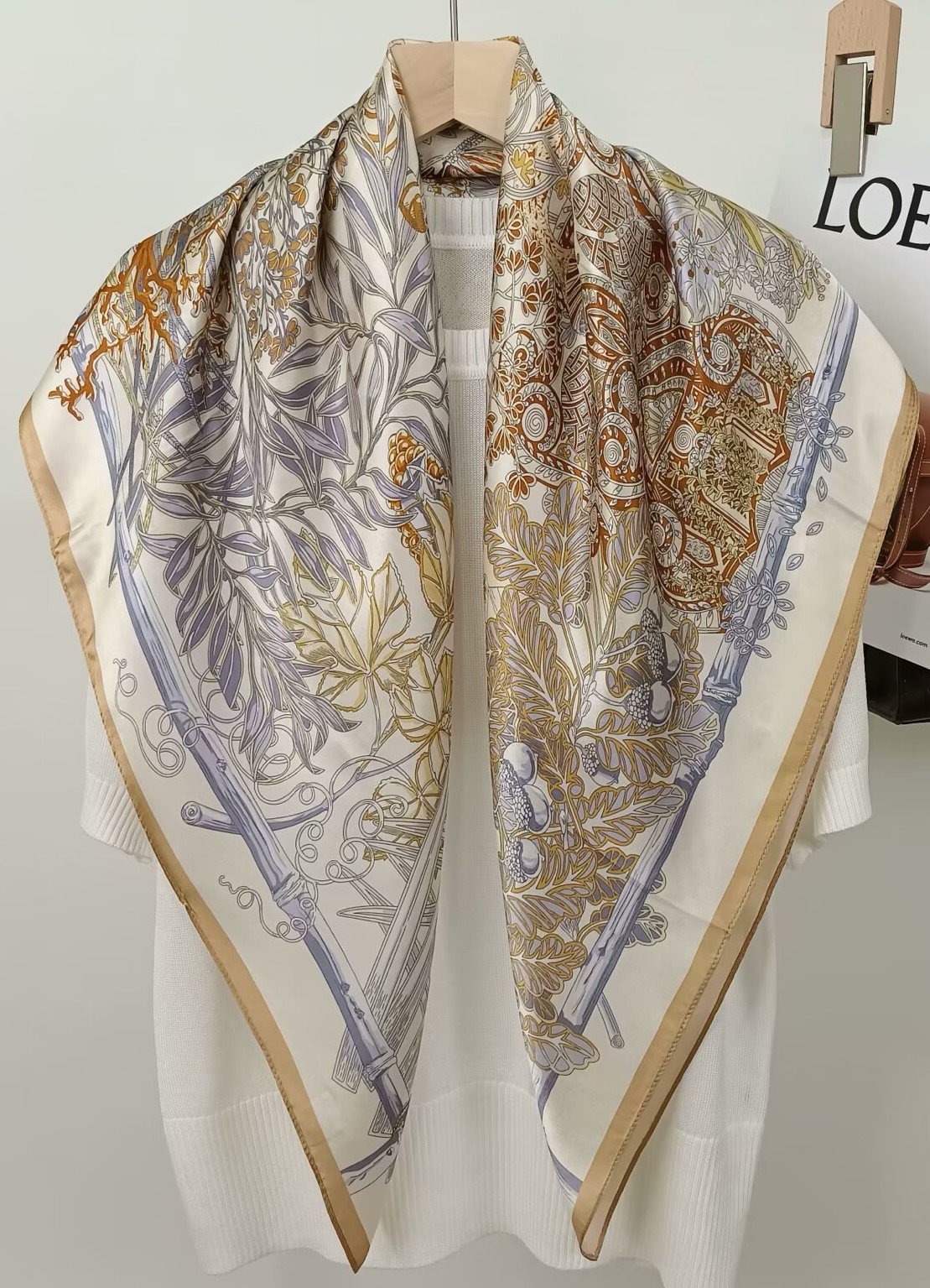 Face Scarf Mask - 90CM マルベリーシルクプリントスクエアスカーフ、女性用ファッショナブルスカーフ＆ヘッドスカーフ、サテン大型ショール、フロナムバンダナ