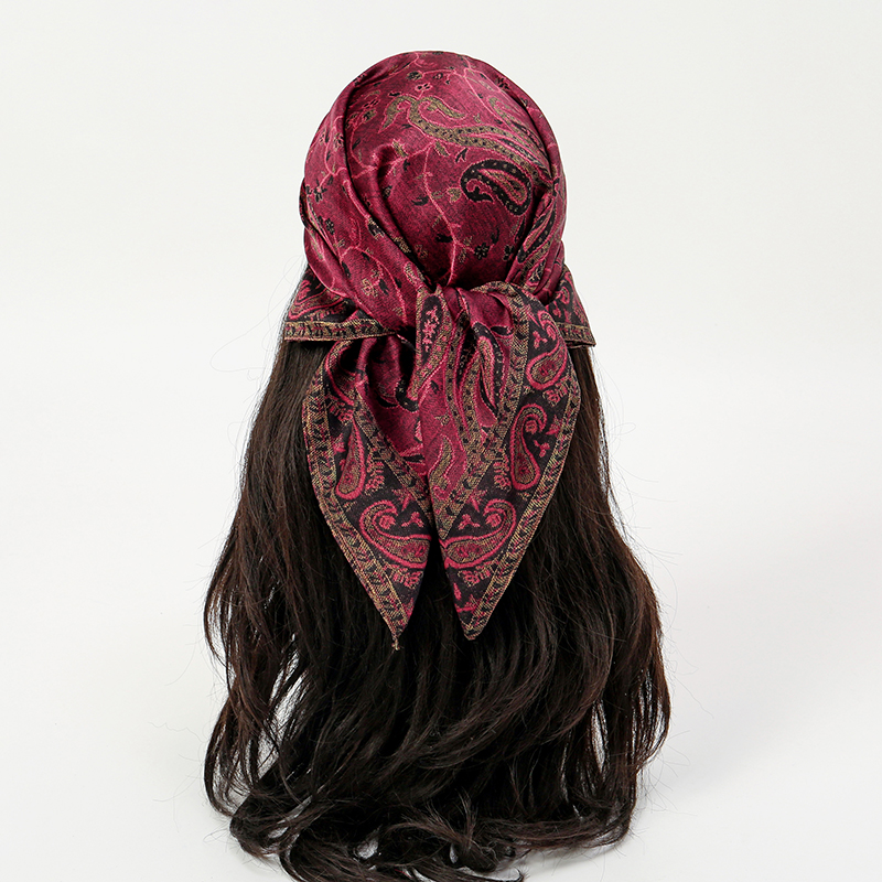 高級シルクスカーフ 70*70 センチメートル正方形レトロペ - Face Scarf Mask のレビューと価格